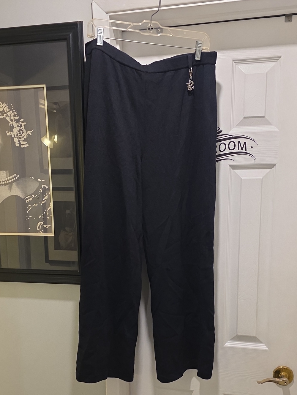 St. John Black Pants with Monogram Charm